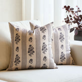 Siena Striped Floral Rustic Cottage Farmhouse Style Pillow Cover